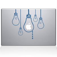 The Decal Guru 0190-MAC-13A-LB Idea Light Bulbs Vinyl Sticker, 13" Macbook Air, Blue