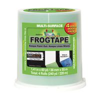 FROGTAPE 240660 Multi-Surface Painter's Tape with PAINTBLOCK, Medium Adhesion, 1.41 Inches x 60 Yards, Green, 4 Rolls