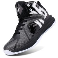 WETIKE Kid's Basketball Shoes High-Top Sneakers Outdoor Trainers Durable Sport Shoes(Little Kid/Big Kid) (3M US Little Kid, Armor Black)