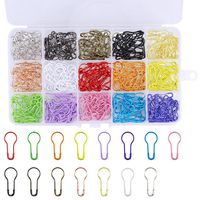 450pcs 15 Colors Assorted Bulb Safety Pins Pear Shaped Pins Metal Safety Pins Knitting Stitch Markers Sewing Making with Storage Box
