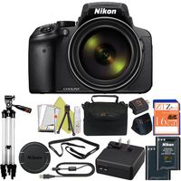 Nikon COOLPIX P900 Digital Camera, 83x Optical Zoom and Wi-Fi (Black) + Case + 16 GB Card + Reader + 6pc Starter Set + Tripod + Extra Battery