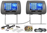 Rockville RTSVD961-GR 9" Gray Touchscreen Dual DVD/HDMI Car Headrest Monitors