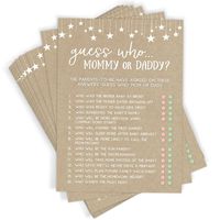 Mommy or Daddy Guess Who Game, Set of 50 Cards, Baby Shower Game and Activity, Fun, Unique, and Easy to Play