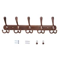 Dseap Wall Mounted Coat Rack - 5 Tri Hooks, Heavy Duty, Stainless Steel, Metal Coat Hook Rail for Coat Hat Towel Purse Robes Mudroom Bathroom Entryway,Antique Copper
