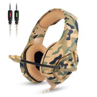 Gaming Headset - K1-B 3.5mm Over-Ear Stereo Gaming Headphones with Mic, Noise Reduction,Volume Control, Soft Memory Earmuffs for Xbox One/PS4/CF/Laptop/Smartphone(Camo Green)