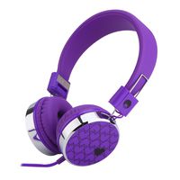 Rockpapa Love Foldable On Ear Headphones Adjustable Headband with 3.5mm Jack, Love Heart Earphones for Kids Children Toddler Teens Age 3-15 Purple