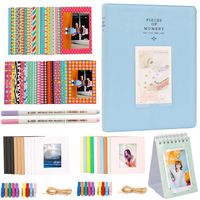 Alohallo Photo Album Accessories Bundles Set for Fujifilm Instax Mini 7s 8 8+ 9 25 50s 70 90, Polaroid Snap PIC-300, HP Sprocket, Kodak Mini 3-Inch Film - Blue