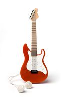 Guitar Shaped Mini FM Radio with Earbuds & Battery