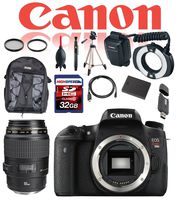 Canon Dental and Dermatology Kit EOS Rebel T6s DSLR Camera (Body Only) w/ Canon EF 100mm f/2.8 Macro USM Lens, Canon MR-14EX II Macro Ring Lite, 32GB