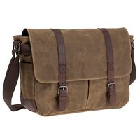 Waterproof Waxed Canvas 15" Macbook pro/ 14'' Laptop Messenger Bag Men Business Vintage shoulder bag/Briefcase
