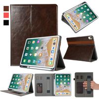 iPad Pro 11" 2018 Case with Pencil Holder [Supports Apple Pencil 2nd Gen Charging Mode],PU Leather Case Auto Sleep/Wake Case Tablet Smart Stand Case Slim Fit Cover with Card Slot and Hand Strap