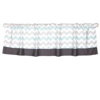 Uptown Giraffe Mint and Grey Chevron Window Valance by The Peanut Shell