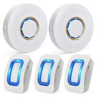 Motion Sensor Detect Alert, Wireless Home Security Driveway Alarm, 2 Plug-in Receivers and 3 PIR Motion Sensor Detectors Weatherproof Alert System Kits, Operating Range Up to 460 feet, 52 Chimes