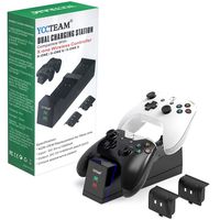 Xbox One Controller Charger，YCCSKY Dual Xbox One/One S/One X/ One Elite Controller Charging Station with 1200 mah Xbox Rechargeable Battery for Two Xbox Wireless Controllers-Black