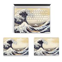 MasiBloom 3 in 1 Body Protective Sticker Decal Full Ultra Thin Laptop Cover Skin for 13.5" 13 inch Microsoft Surface Book 2015 Released (for 13.5" Surface Book (2015 Released), Decal- Wave)
