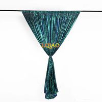 LQIAO 4x7ft Fluorescence Green Shimmer Sequin Fabric Photo Backdrop,Wedding Photo Booth,Photography Background,Ceremony Background, Pocket 4x7FT(125x215cm)