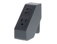 Bostitch Konnect Desktop Power + USB Hub, 2 USB Ports, 120V Power Outlet, Black (KT-POWER-BLK)