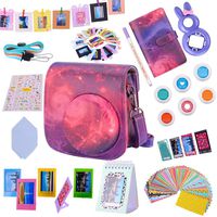 Tiessic Instax Mini 9 Camera Accessories Bundles Compatible with FujiFilm Instax Mini 9 Mini 8 Mini 8+ Camera with Mini 9 Case,108 Photos Mini Photo Album ,etc. (Dream Galaxy，14 Items)