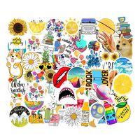 Cute Vsco Stickers for Water Bottles, 53 Pack Big Waterproof Laptop Stickers Trendy Aesthetic Stickers for Guitar, Laptop, Luggage, Skateboard, Stickers for Kids, Girls