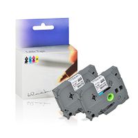 KCMYTONER 2 Pack Black on White 11.7mm 0.46" 4.92 ft Heat-Shrink Tube Label Tape Compatible for Brother HSe-231 HSe231 HS231 HS-231 for PT-E300 PT-H300 PT-E300VP PT-E500 PT-E500VP PT-E550WVP