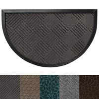 Gorilla Grip Original Durable Rubber Door Mat, Heavy Duty Doormat for Indoor Outdoor, 35x23 Half Circle, Waterproof, Easy Clean, Low-Profile Rug Mats for Entry Patio High Traffic Areas, Gray Diamond