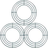 Sumind Wire Wreath Rings Wire Wreath Frame for New Year Valentines Decoration, Dark Green (3 Packs, 8 Inches)