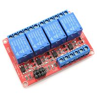 DZS Elec 5V 4 Channel Relay Optocoupler Isolation Module Red Board 3-5V High and 0-1.5V Low Level Triggered Load AC 0-250V / DC 0-30V 10A SCM IO Control