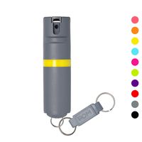 POM Grey Pepper Spray Keychain Model - Maximum Strength Self Defense OC Spray Safety Flip Top 10ft Range Compact Discreet for Keys Backpack Quick Key Release (Yellow)