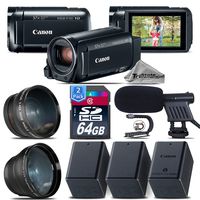 Canon VIXIA HF R800 + Telephoto & Wide Angle Lens + Shotgun Mic - 128GB Bundle