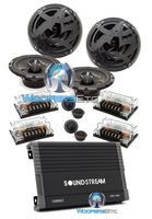 pkg Soundstream AR4.1200D 4-Channel 1200W Class D Amplifier + 2 Sets SPL AS-60C 6.5" 200W RMS Gorilla Series Component Speakers System