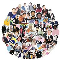 50pcs FUUNY No Face Man Stickers Waterproof Laptop Outline of The Face Stickers Car Bicycle Suitcase Computer Water Bottle Mobile Phone Stickers Decals (Outline of The face 50)