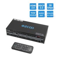 HDMI Matrix 4 in 2 Out 4K 60Hz 4:4:4 HDR Dolby Vision SPDIF 5.1CH Breakout - HDMI Scaler 4K 1080P Synch, PC Console Firmware Upgrade HDCP 2.2 HDMI 2.0 Matrix 4x2 18Gbps with IR Remote, MX42PRO-HAS