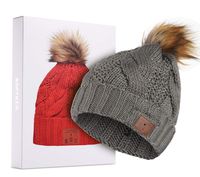 ASIILOVI Bluetooth Beanie, Bluetooth 5.0 Wireless Winter Warm Knit Hats Cap with Double Inner Lining Fleece, Mic and HD Speakers, Gifts for Outdoors Family Thanksgiving Christmas-Unisex (03-Gray)