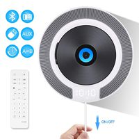 Popsky Portable CD Player with Bluetooth, Wall Mountable CD Music Player with Built-in HiFi Speakers FM Radio Remote Control USB Port AUX Input & Output