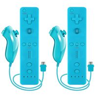 Burcica Remote and Nunchuck Controller for Wii Wii U (Blue and Blue)
