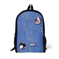 CHAQLIN 3D Mouse Face Childrens Daily Bagpack Fashion Jean Backpack