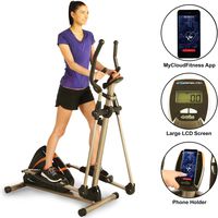EXERPEUTIC 2000XL Bluetooth Smart Cloud Fitness High Capacity Elliptical Trainer with Goal Setting and Free App