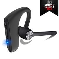 SHINETAO Single Ear Bluetooth 5.0 Headset for Cell Phones, Hands-Free Wireless Earpiece with Dual Mic Noise Cancelling Earphone for Business/Driving/Meeting Compatible with iPhone, Android