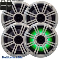 Kicker - Four OEM Replacement White LED 6" 390 Watt 2-Way Marine/Boat Car Audio Coaxial Speakers KM6LC
