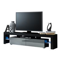 TV Stand Solo 200 Modern LED TV Cabinet/Living Room Furniture/Tv Cabinet fit for up to 90-inch TV Screens/High Capacity Tv Console for Modern Living Room (Black/Grey)