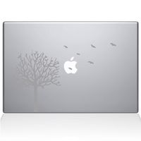 The Decal Guru 2094-MAC-13A-S Tree with Birds Decal Vinyl Sticker, Silver, 13" MacBook Air