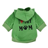 Howstar Pet Clothes, Puppy Hoodie Sweater Dog Coat Warm Sweatshirt Love My Mom Printed Shirt (XS, Green)