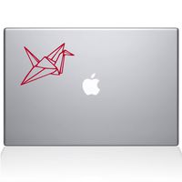 The Decal Guru Paper Crane Decal Vinyl Sticker, 12" MacBook, Red (1427-MAC-12M-DR)