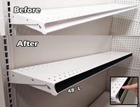 Decorative Gondola Shelving Pre Cut Vinyl Insert Strips 48" x 1.25" Shelf C-Channel, Black, 10 Pack