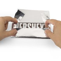 Hershey's Chocolate Bar Silver Foil Wrapper, 6" X 7.5", for Over Wrap The Bar, Pack of 100