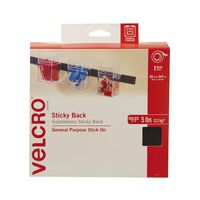 VELCRO Brand - Sticky Back Hook and Loop Fasteners - Peel and Stick Permanent Adhesive Tape Keeps Classrooms, Home, and Offices Organized - Cut-to-Length Roll |  30 ft x 3/4 in Tape | Black