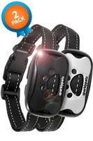 SparklyPets Humane Dog Bark Collar 2 Pack | Anti Barking Training Collar | Vibrating, No Shock Stop Barking for Small Medium Large Dogs | Upgraded 2019 Pet Corrector (White and Black 2 Pack)