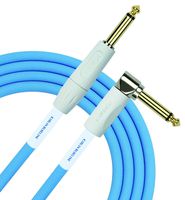 KIRLIN Cable BLI-202WFGL-10/BE 10-Feet Straight to Right Angle 1/4-Inch Plug Blueline Instrument Cable with Blue PVC Jacket