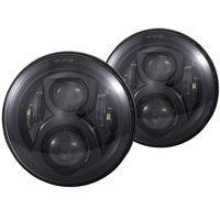 Vouke H6024 7 inches Round Black Cree LED Headlight High Low Beam for Jeep Wrangler JK TJ LJ CJ Hummber H1 H2, Pack of 2