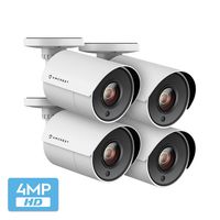 4-Pack Amcrest UltraHD 4-Megapixel Bullet Outdoor Security Camera, 4MP 2688x1440P, Heavy Duty Housing, 2.8mm Lens 100° Wide Angle, White (4PACK-AMC4MBC28P-W)